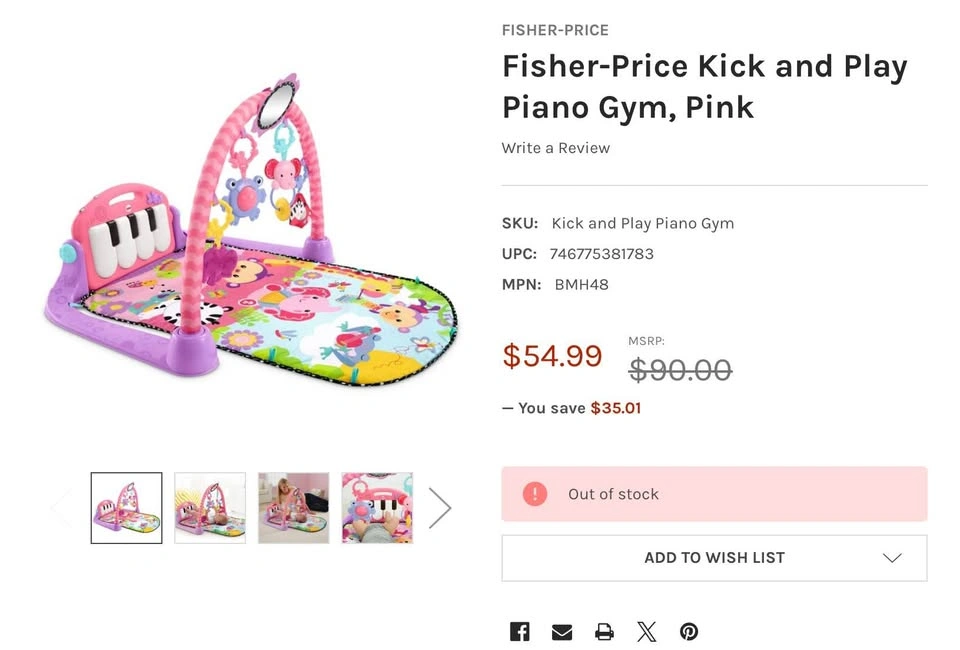 Fisher-Price Kick ’n Play Piano Gym – Pink - photo 2