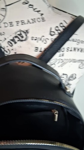 Ardene Black Faux Leather Mini Backpack Saffiano Texture - photo 2