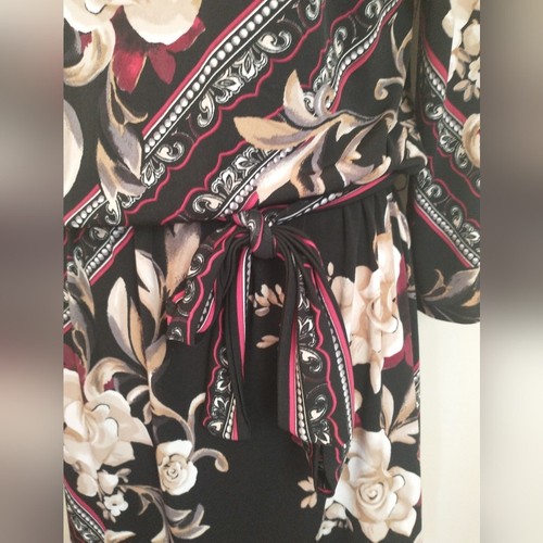 White House Black Market Black and Cream Floral Dress Size Small - photo 4