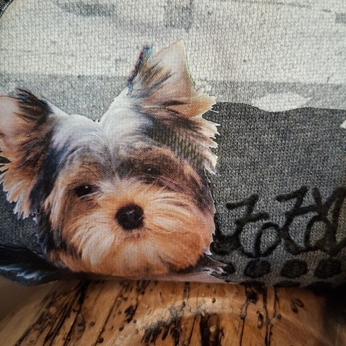 Fuzzy Nation Gray Dog Print Wristlet Clutch With Cross Body Stra - photo 3