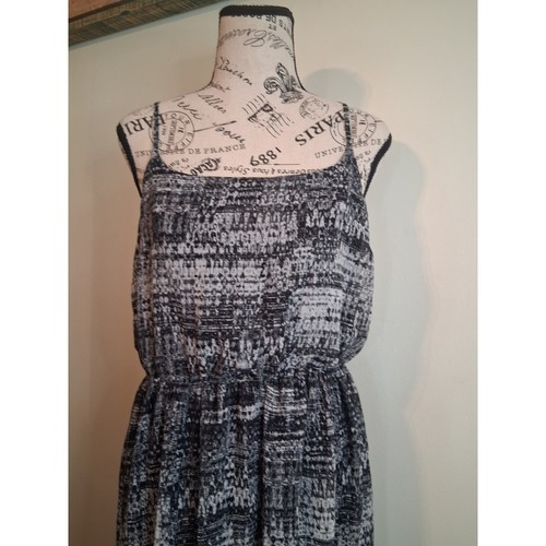 Dex Womens Black White Abstract Print Elastic Waist Maxi Dress - photo 2