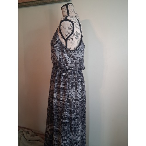 Dex Womens Black White Abstract Print Elastic Waist Maxi Dress - photo 5
