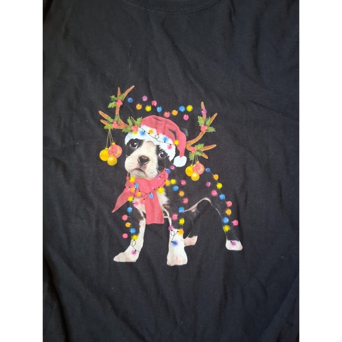Gildan Ultra Cotton Black Christmas Boston Terrier Long Sleeve T - photo 2