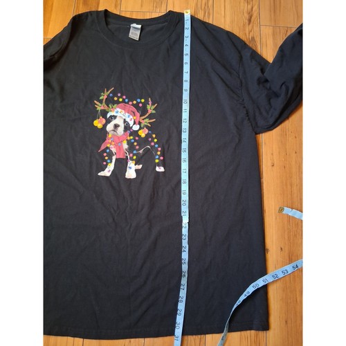 Gildan Ultra Cotton Black Christmas Boston Terrier Long Sleeve T - photo 5