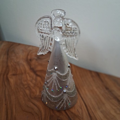 Pier 1 Silver and Clear Glass Angel Figurine - photo 3