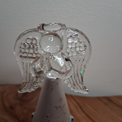 Pier 1 Silver and Clear Glass Angel Figurine - photo 4