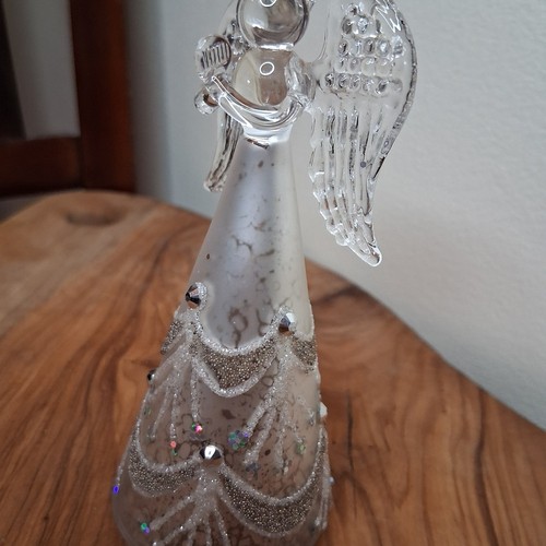 Pier 1 Silver and Clear Glass Angel Figurine - photo 5