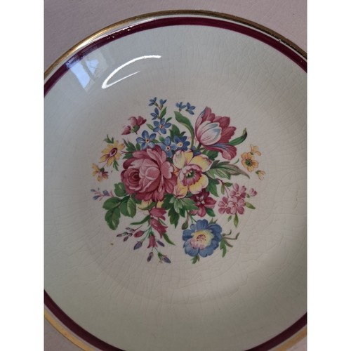 Vintage Morley Ware England Pink Floral Scalloped Soup Bowls Set - photo 3