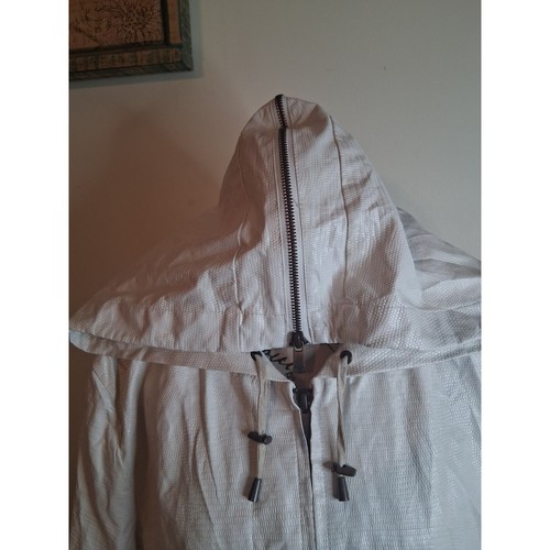 Womens Cream Snakeskin Embossed Hooded Parka Jacket Size 16 - photo 2