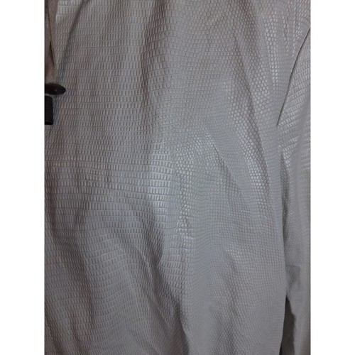 Womens Cream Snakeskin Embossed Hooded Parka Jacket Size 16 - photo 3