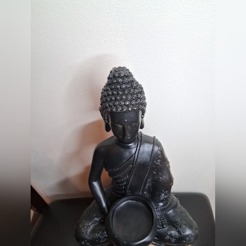Serene Black Meditation Sculpture - photo 3