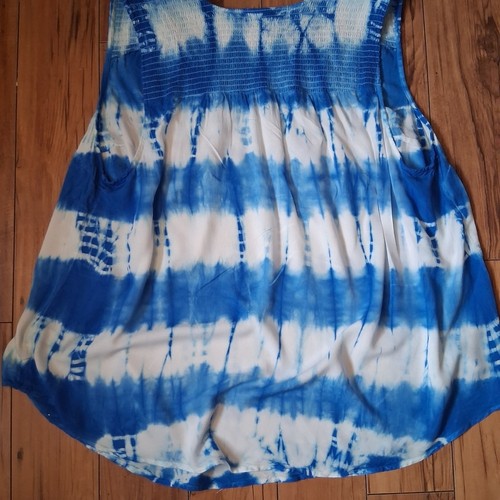 Blue Tie-Dye Women's Top Plus Size 3 - photo 4