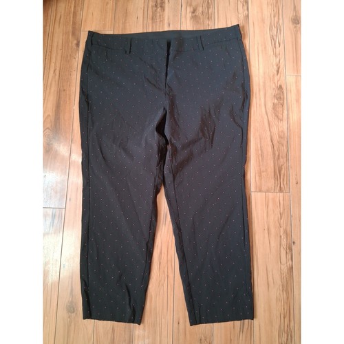 Lane Bryant Black Pink Micro Dot Ankle Pants Plus Size 24