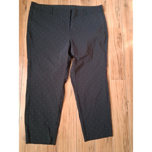 Lane Bryant Black Pink Micro Dot Ankle Pants Plus Size 24 - photo 3