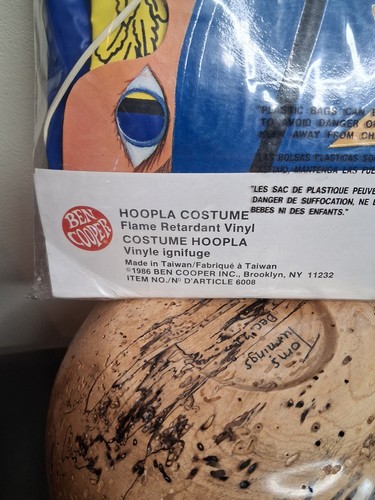 1986 Vintage Ben Cooper Hoopla Halloween Costume New In Bag - photo 3
