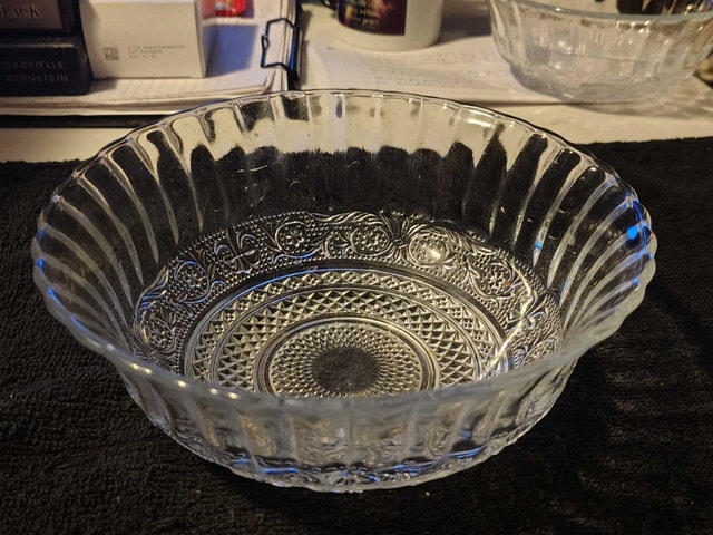 Vintage Pressed Glass Serving Bowl