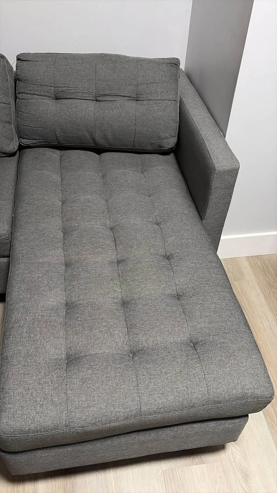 Grey Fabric Sectional Sofa - photo 2