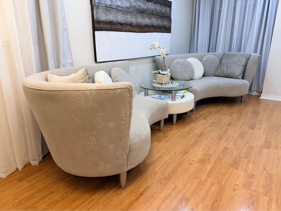 Natuzzi Sofa set (microfiber material) with matching table - photo 2