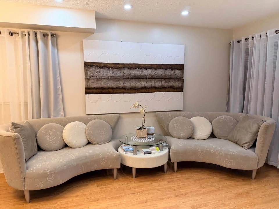Natuzzi Sofa set (microfiber material) with matching table - photo 4
