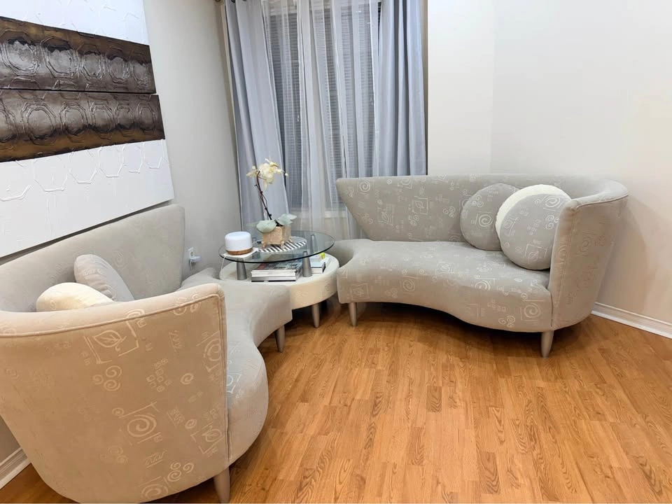 Natuzzi Sofa set (microfiber material) with matching table - photo 5