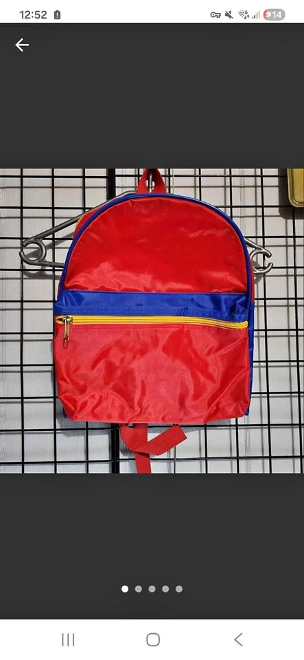 Vintage 90s Colorblock Mini Backpack – Red, Blue & Yellow