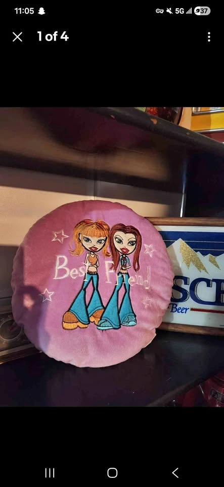 Vtg Bratz Nighty Nite Pillow Y2k 2003 Pink Plush Pillow 🏈