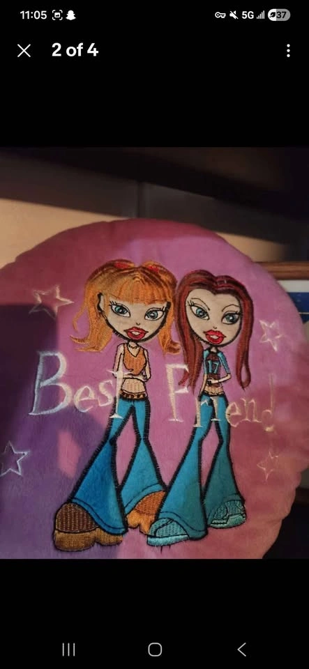 Vtg Bratz Nighty Nite Pillow Y2k 2003 Pink Plush Pillow 🏈 - photo 2