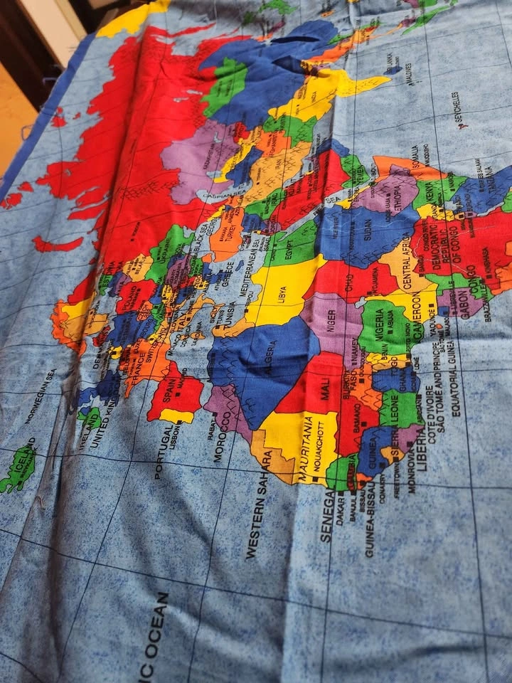 World map fabric panel, Fabric Traditions 1998, quilters cotton - photo 4