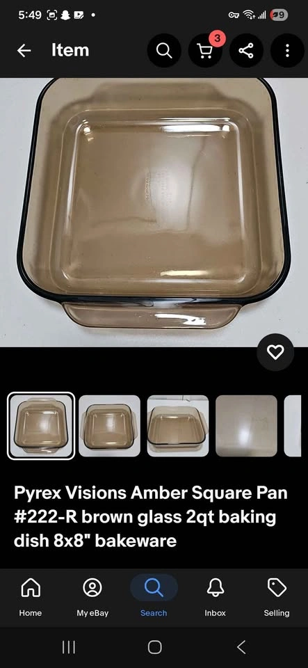 Pyrex Visions & Anchor Hocking Amber Glass Cookware Set 🏈 - photo 2