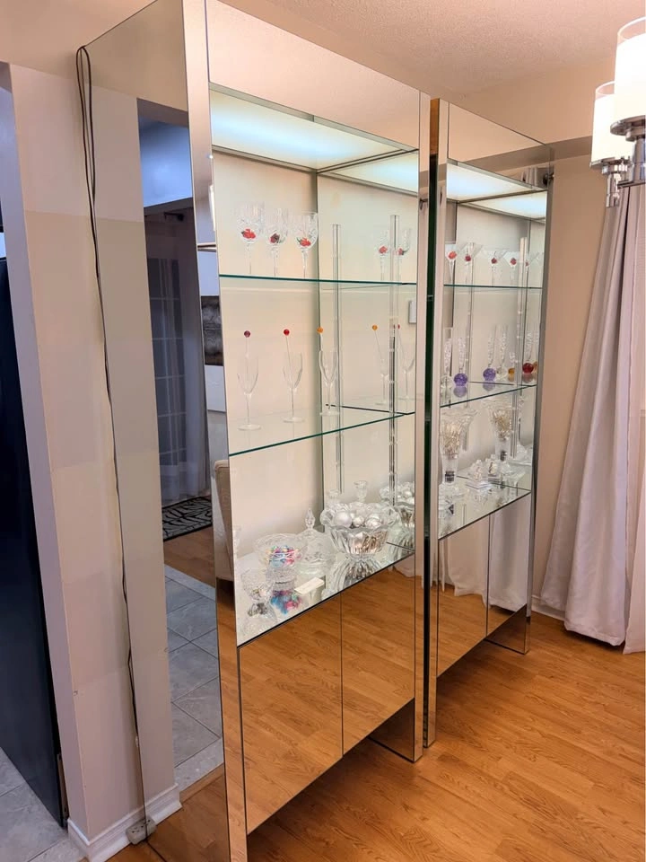 2 Mirror Wall Display Cabinet with light - photo 2