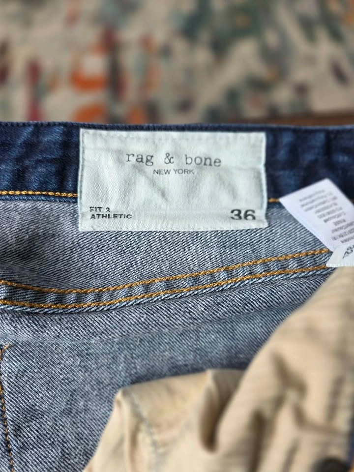 Rag & Bone Fit 3 Athletic Dark Wash Jeans - Size 36×32 - photo 2