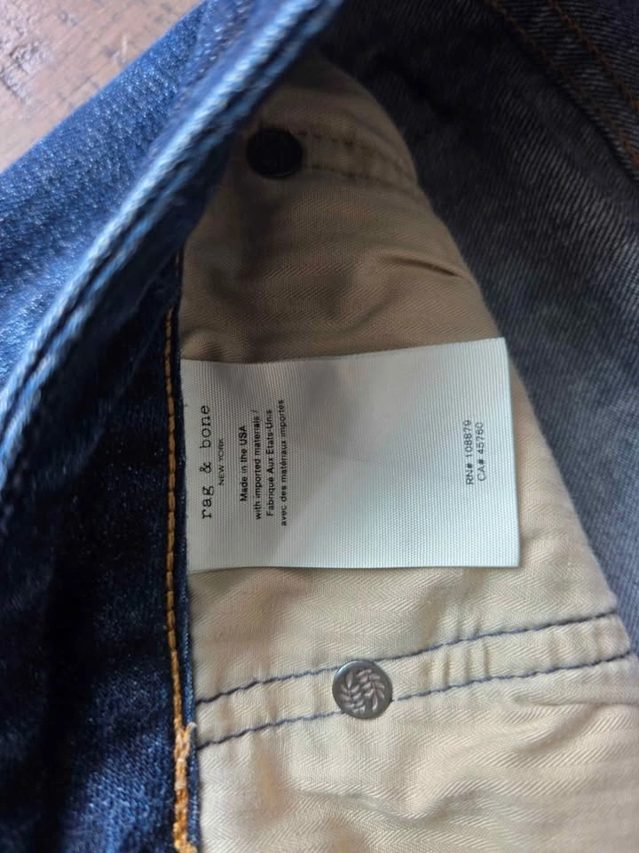 Rag & Bone Fit 3 Athletic Dark Wash Jeans - Size 36×32 - photo 3