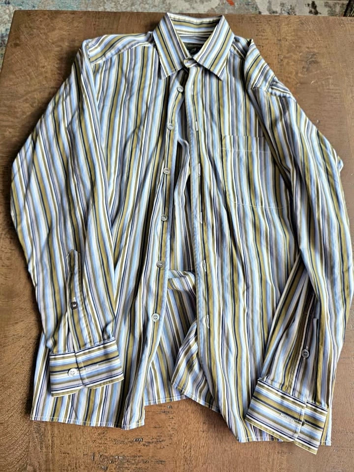 Ermenegildo Zegna Luxury Multi-Stripe Long Sleeve Dress Shirt