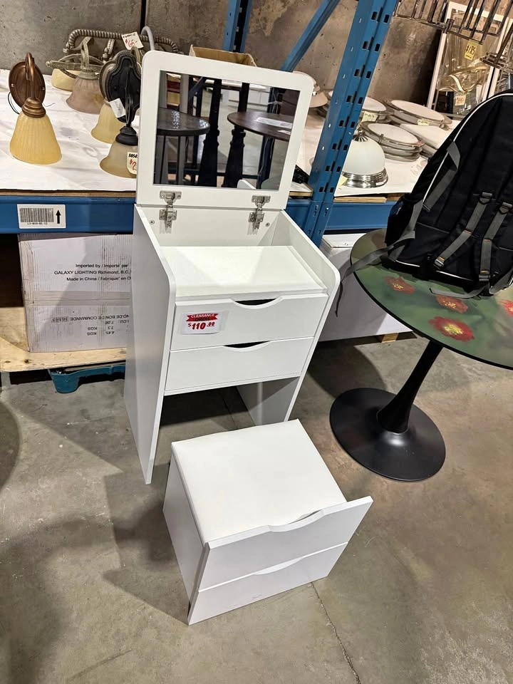 C5238 DR011 Flip-Top Makeup Vanity & Bedside Cabinet $110