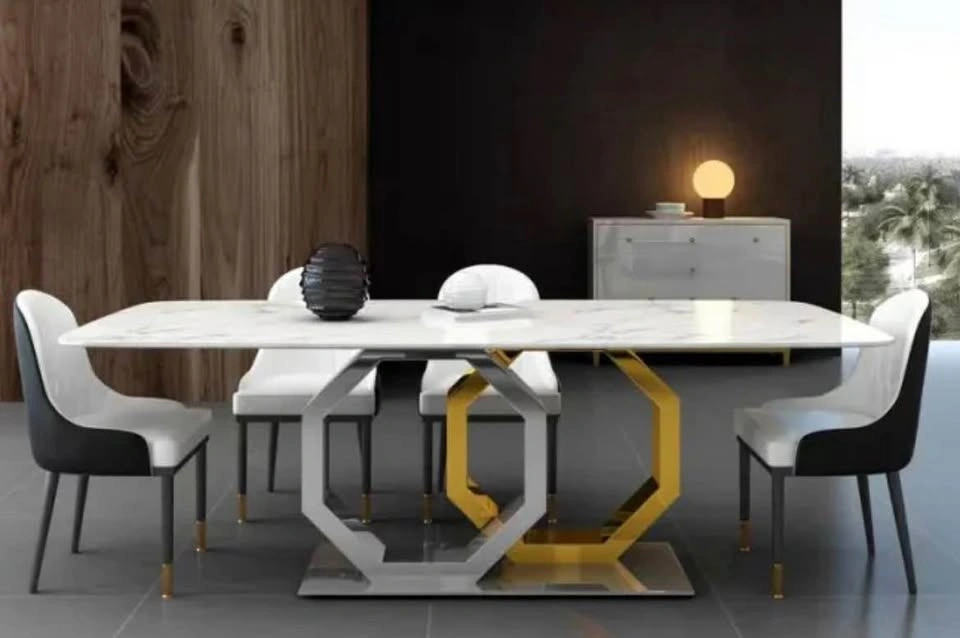 72" White Marble Dining Table - photo 2