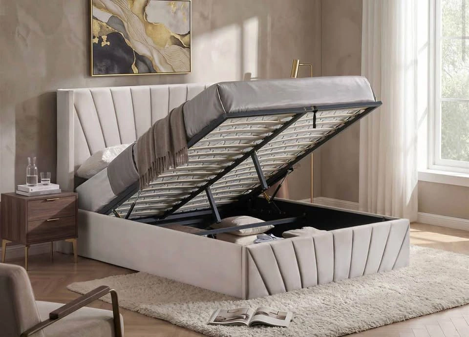 Velvet Hydraulic Lift Storage Bed- Queen or King - photo 2