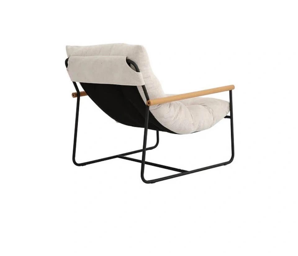Soft Beige Cream Fabric Lounge Accent Chair - photo 2