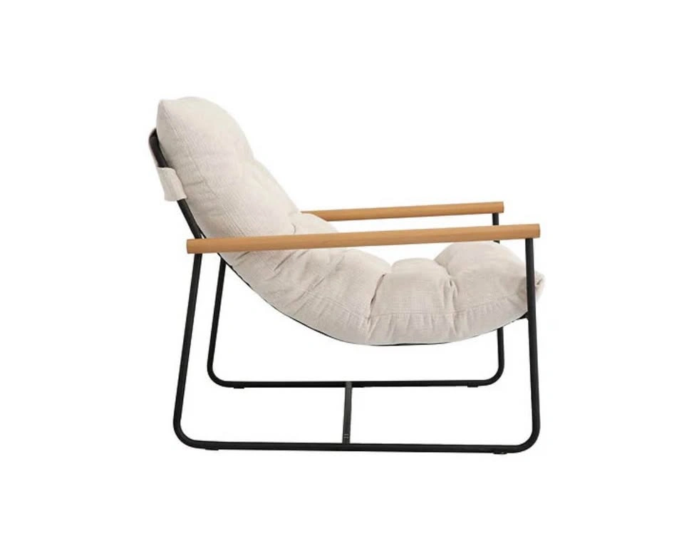 Soft Beige Cream Fabric Lounge Accent Chair - photo 4