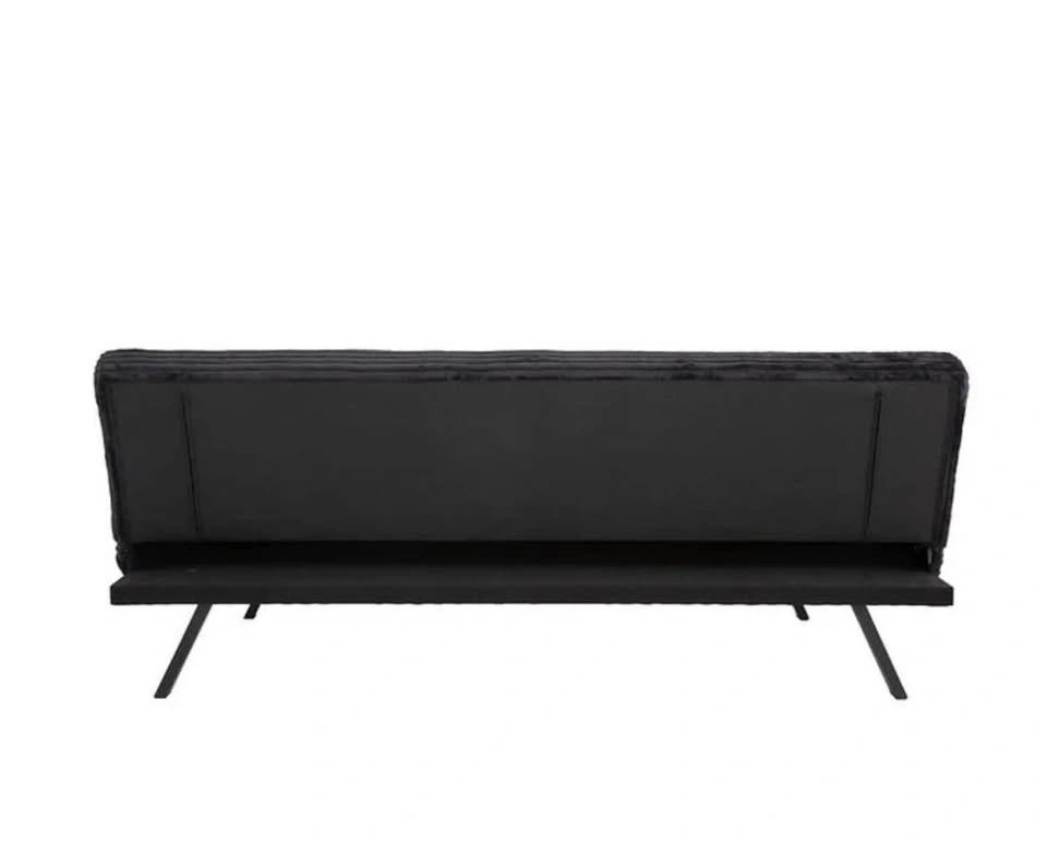 Rich Black Corduroy Split Back Sofa Bed - photo 3