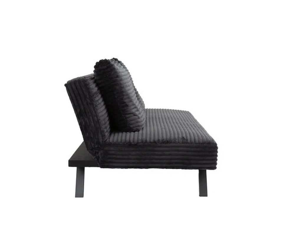 Rich Black Corduroy Split Back Sofa Bed - photo 4