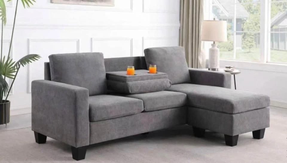 Fabric Sectional Sofa With Drop Down Cup Holders - photo 2
