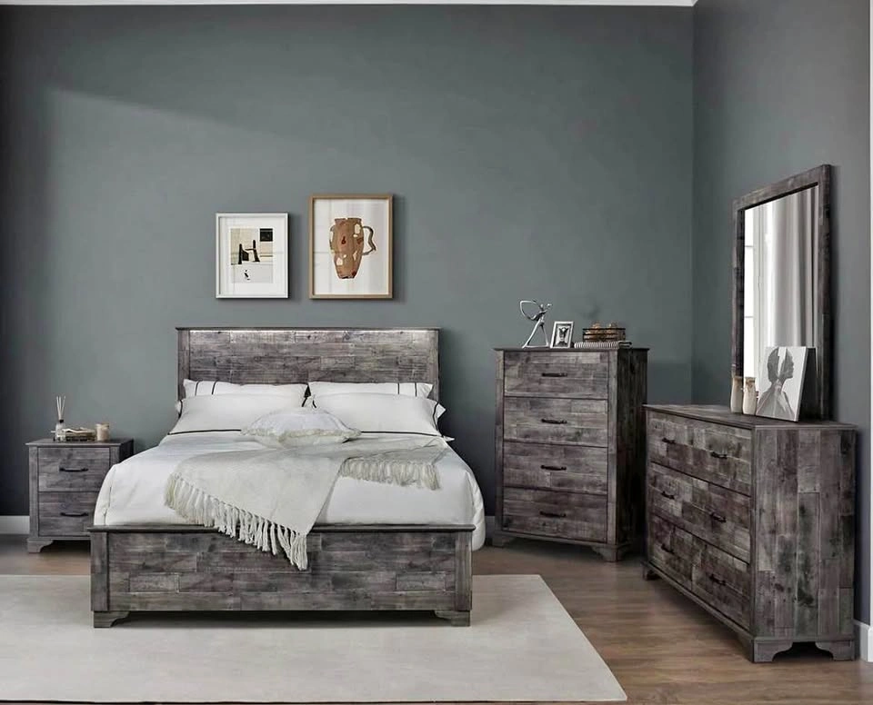 Queen Dark Brown Solid Wood Bedroom Set