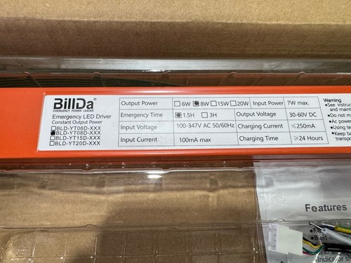 BillDa Emergency LED Driver w/ Backup BLD-YT20B-XXX 100-347V - photo 3