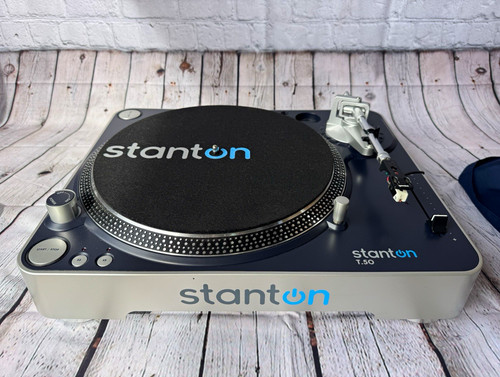 Stanton T.50 Belt Drive DJ Turntable Pitch Control Blue/Silver
