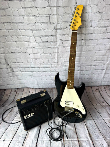 First Act Electric Guitar Solid Body Black 6-String w/ Amp