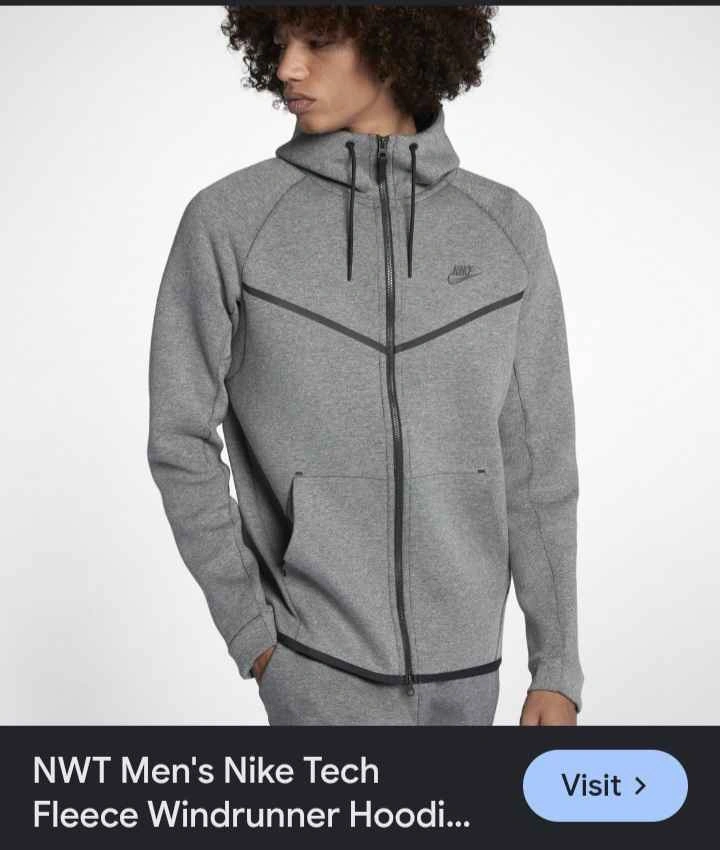 Nike Sportswear Tech Fleece Hoodie Mens Medium Grey - photo 5