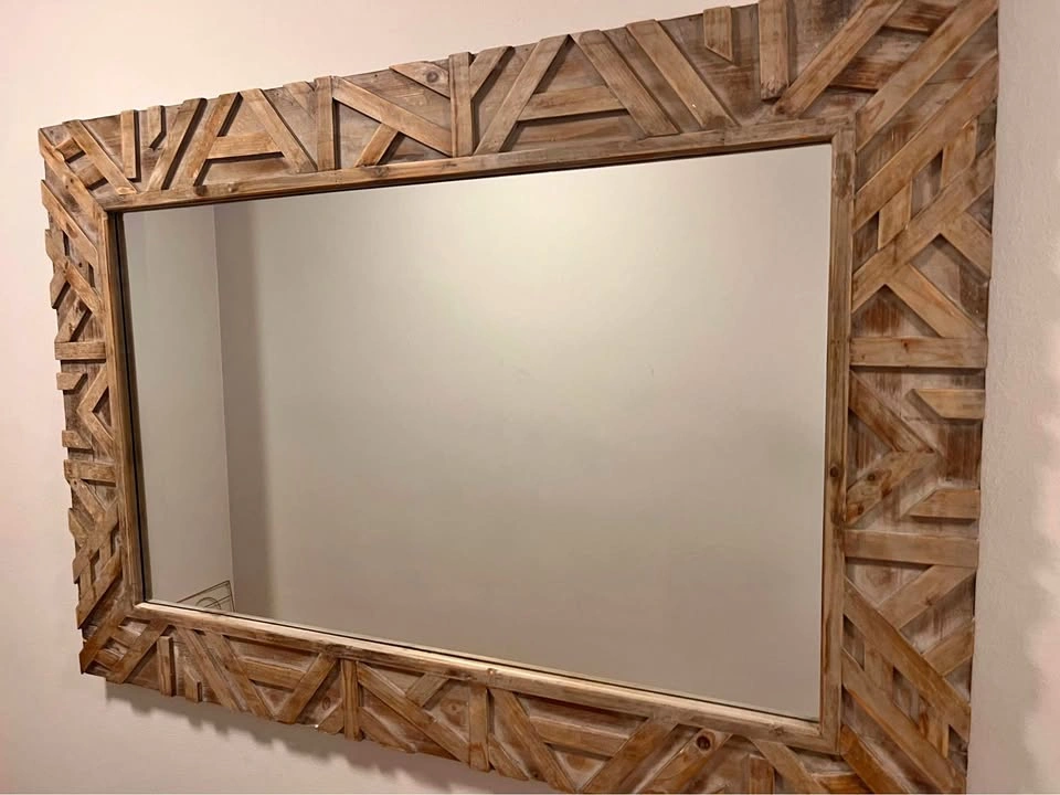 Large Rustic Reclaimed Wood Wall Mirror