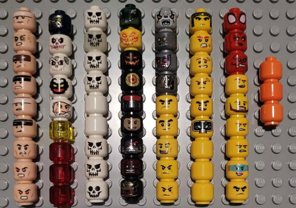 LEGO minifigure heads lot