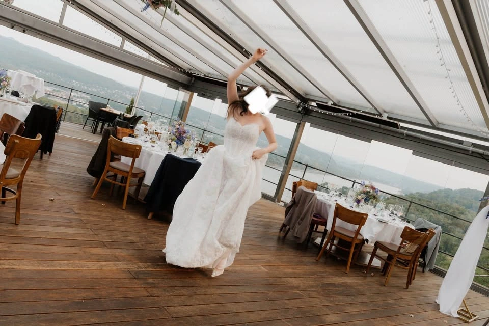 Evie Young French Lace Basque Waist Wedding Dress - photo 3