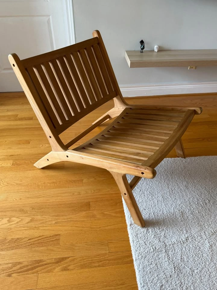 Wooden Structube Lounge Chair + Bouclair Cushion - photo 2